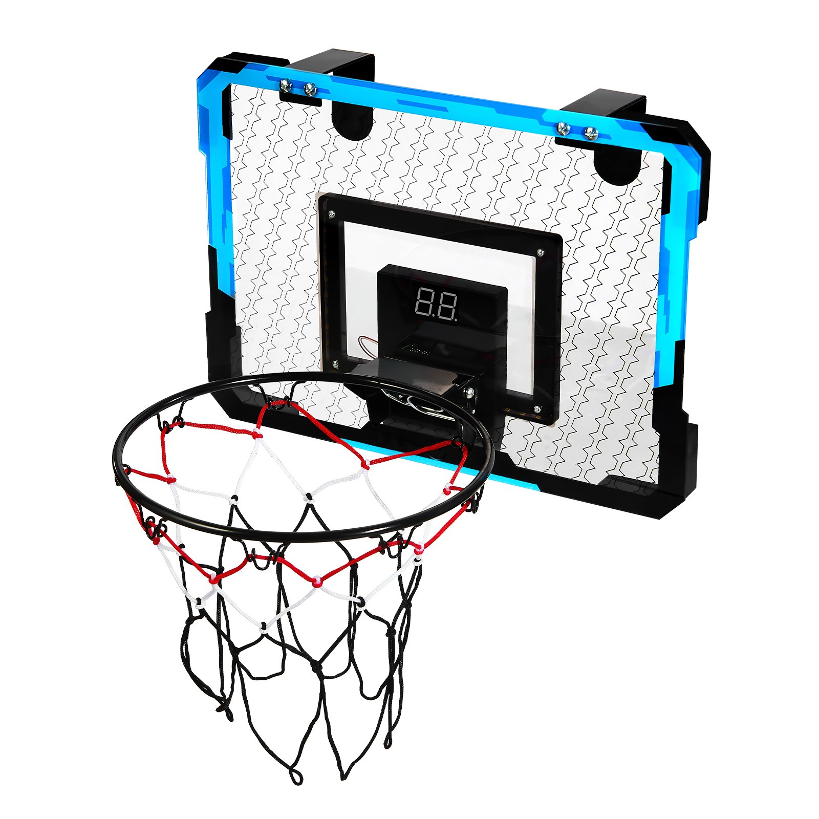 VEVOR Kids Basketball Hoop, Mini Basketball Goal with Electronic Scoreboard, Over The Door Basketball Hoop with Scoring & Music Accompaniment Functions, LED Light, Indoor Basketball Hoop for Kids 3+