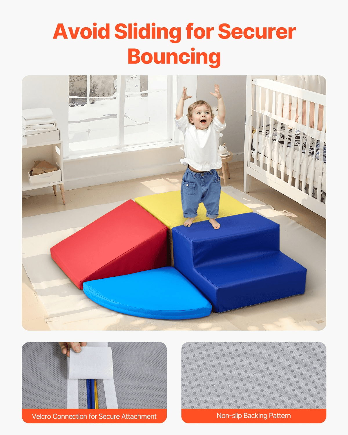 Climbing Toys 4 Piece Foam Climbing Blocks Set for Toddlers and Preschoolers
