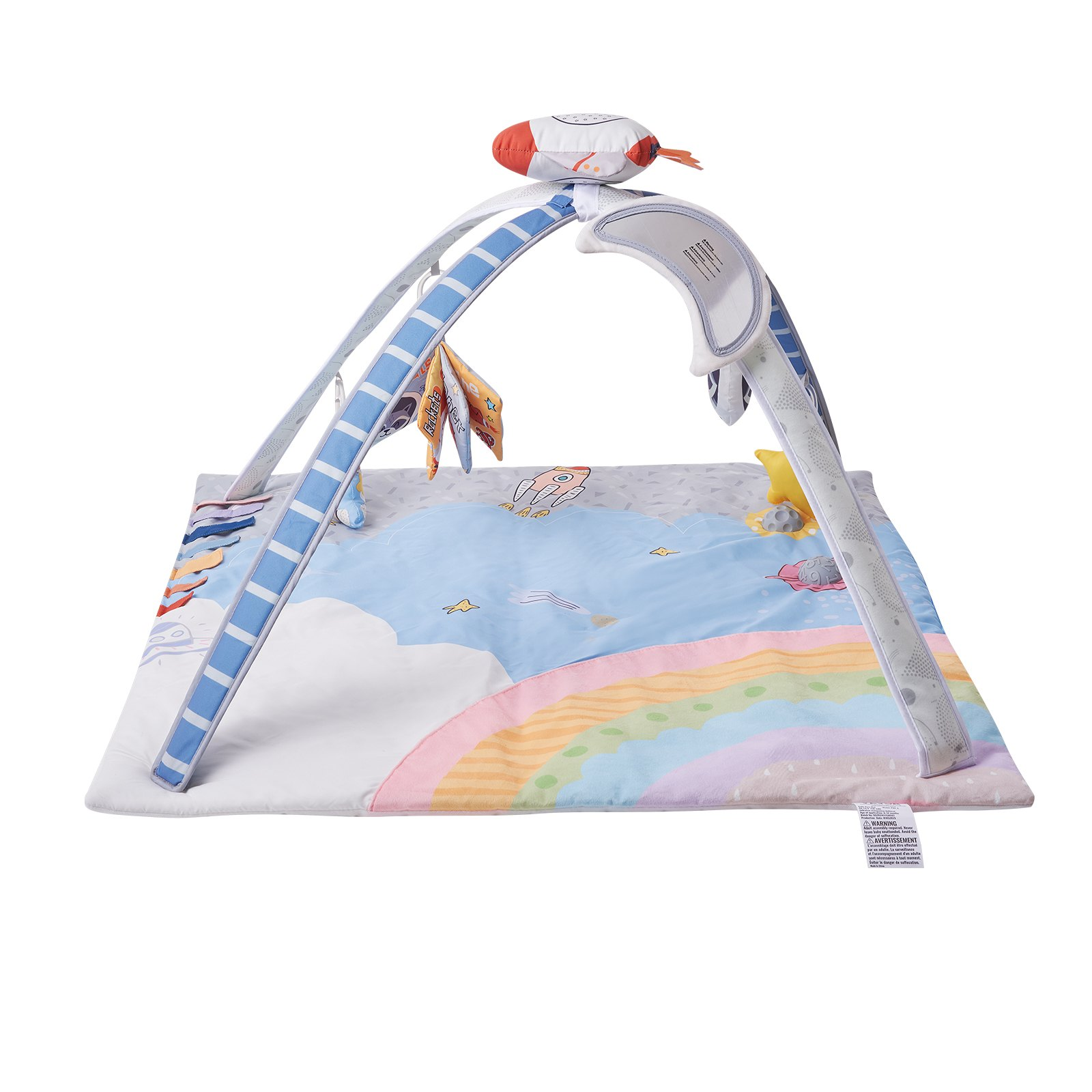 RocketNest™ Baby Play Gym & Activity Mat – Sensory Tummy Time Play Mat with Musical Light-Up Rocket Toy