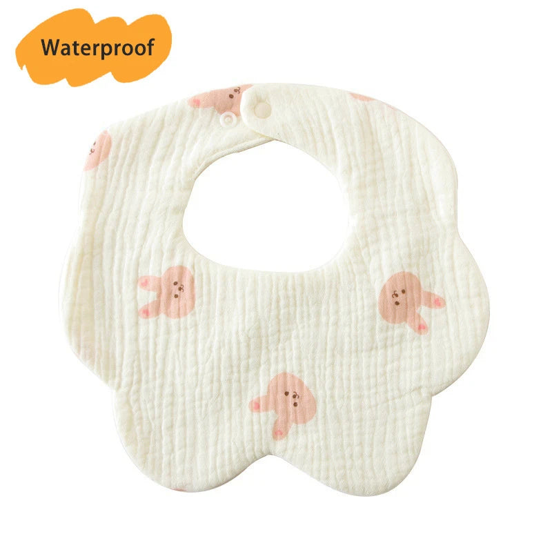 Multi-Layered Waterproof Baby Bib – 7-Layer Soft Cotton Collar Bib with 38 Cute Print Designs for Infants & Toddlers