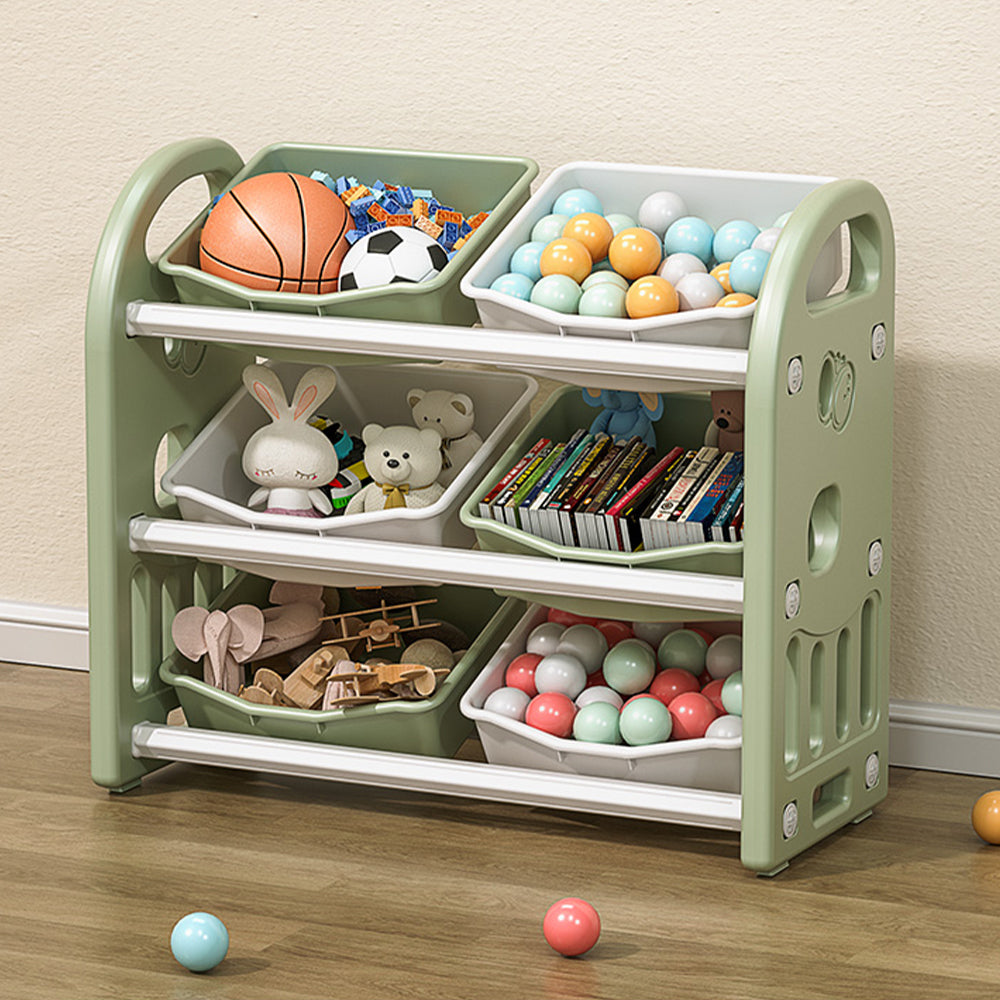 TheLittleBigStore TidyNest™ Kids Toy Storage Organizer – 6-Bin Multi-Functional Storage Cabinet for Playroom & Bedroom (Green)