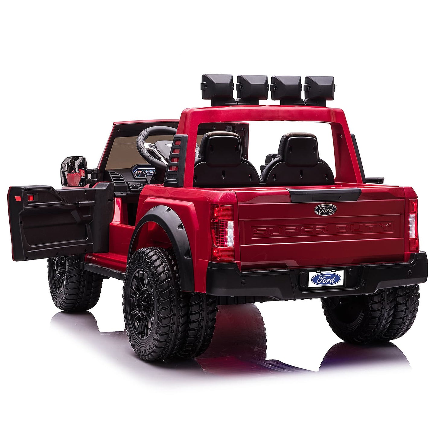CrimsonCruise™ Ford F450 24V Kids Ride-On Truck 🚗🔥 – Bold Cherry Red with R/C Parental Control!