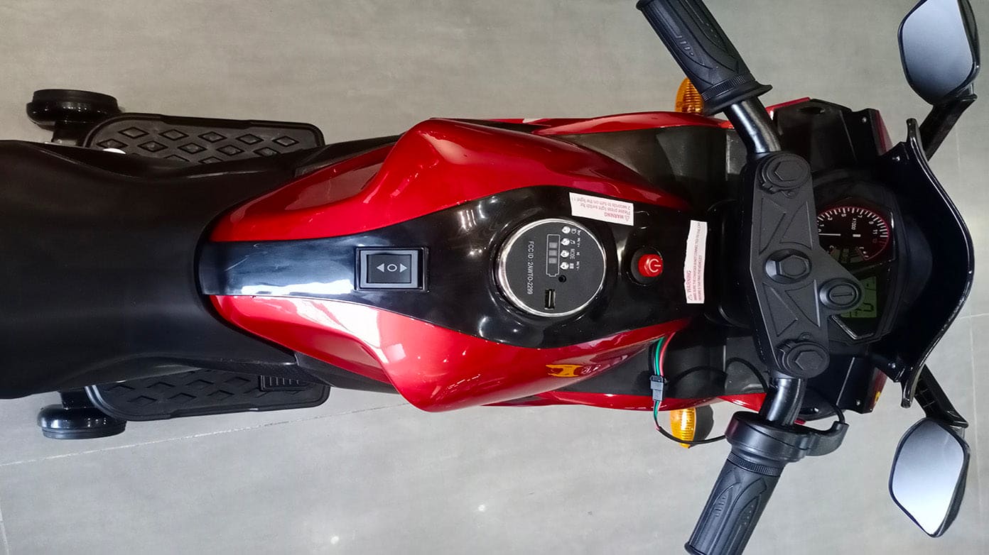 12V Kids Motorcycle Ride-On with Training Wheels & LED Lights