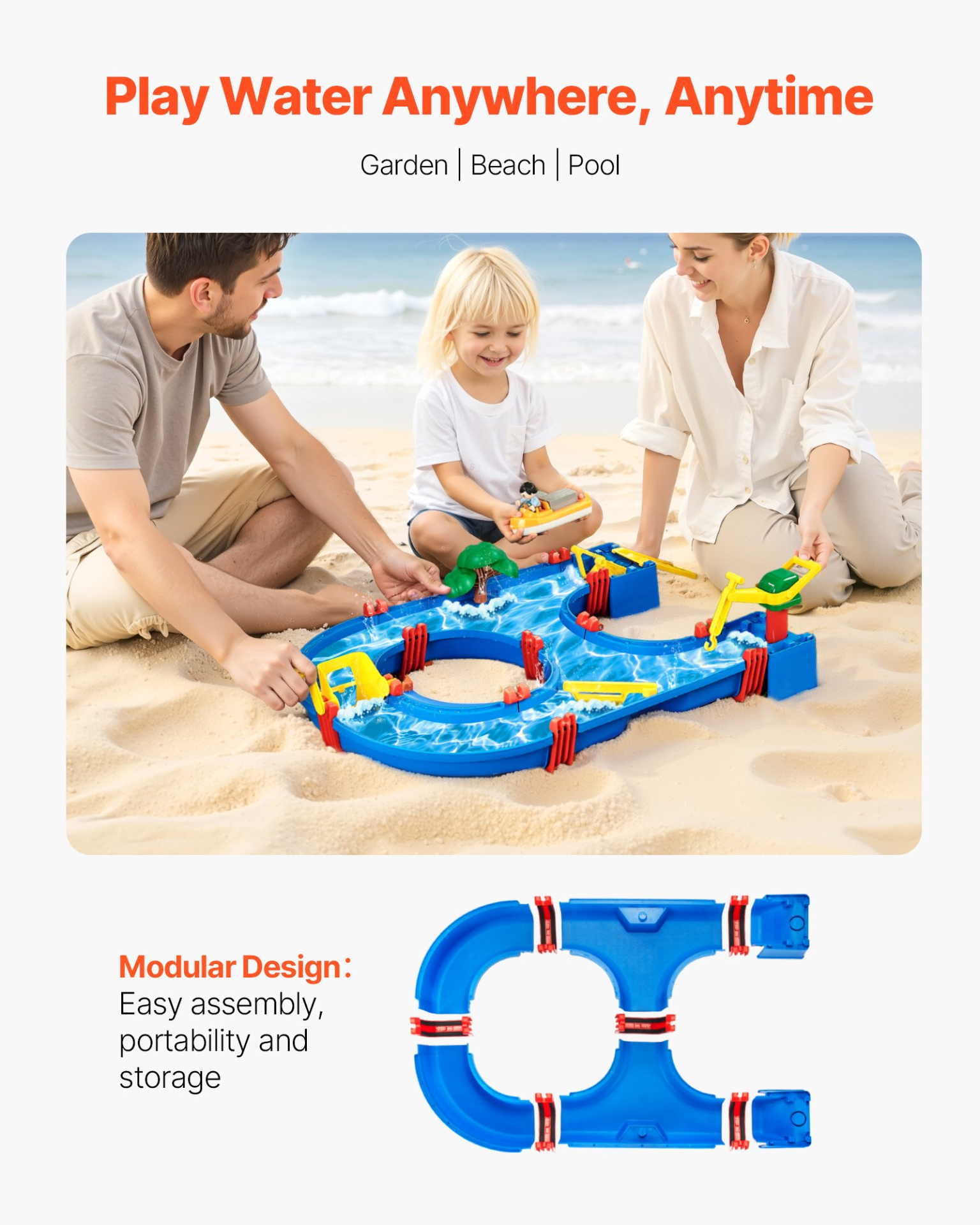 Kids Water Table Playset – Outdoor Sensory Activity Table with 39 Accessories