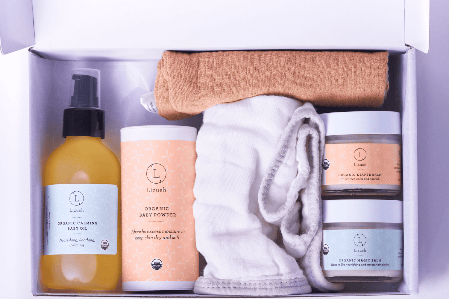 Organic full care new baby gift set - welcome little one!