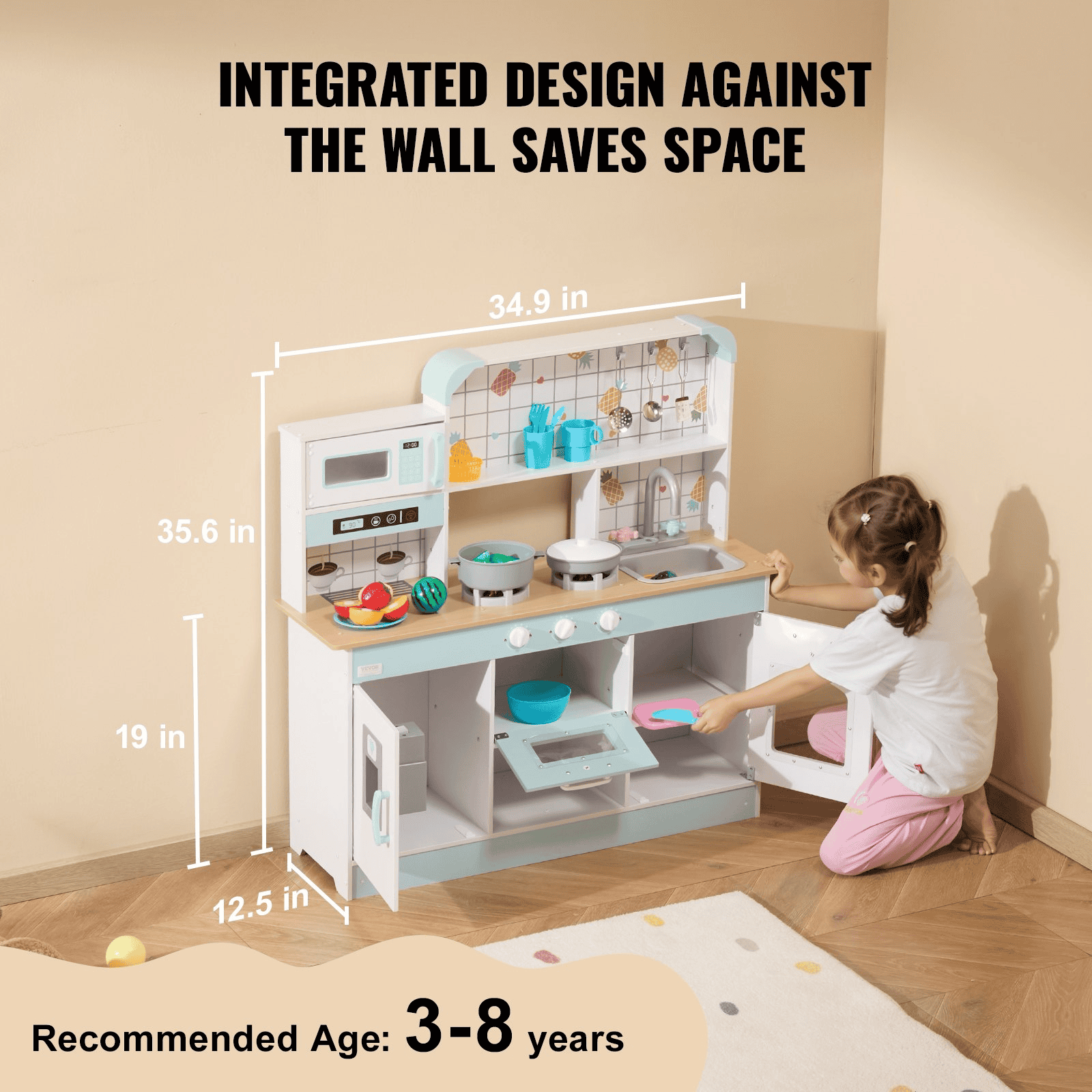 Kitchen Playset for Kids – 24-Piece Pretend Cooking Fun in White