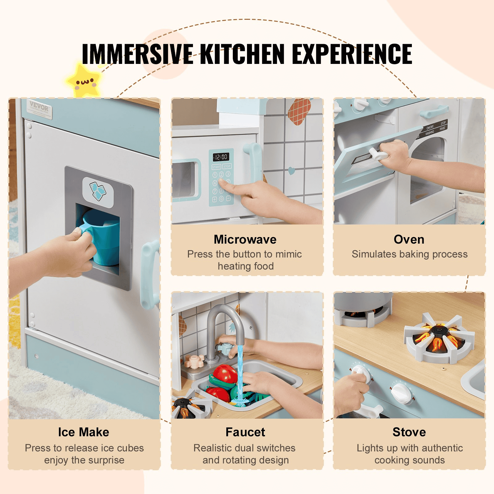 Kitchen Playset for Kids – 24-Piece Pretend Cooking Fun in White