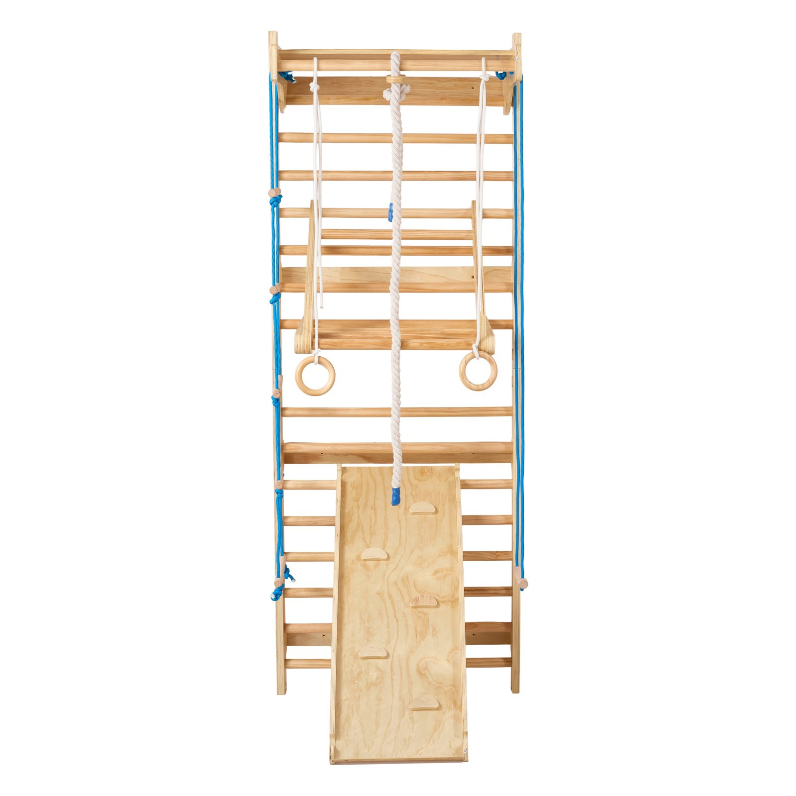 Swedish Wall Gym Climbing Set – 8-in-1 Wooden Jungle Gym for Kids Indoor Play