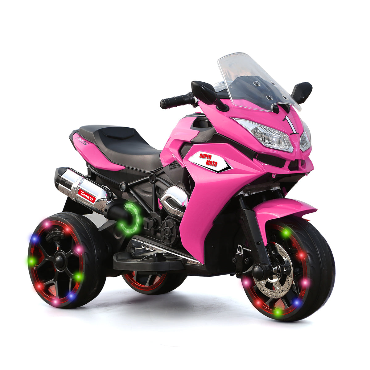 12V Electric Ride-On Motorcycle for Kids | 3-Wheel Battery Powered Motorcycle with LED Lights & Music
