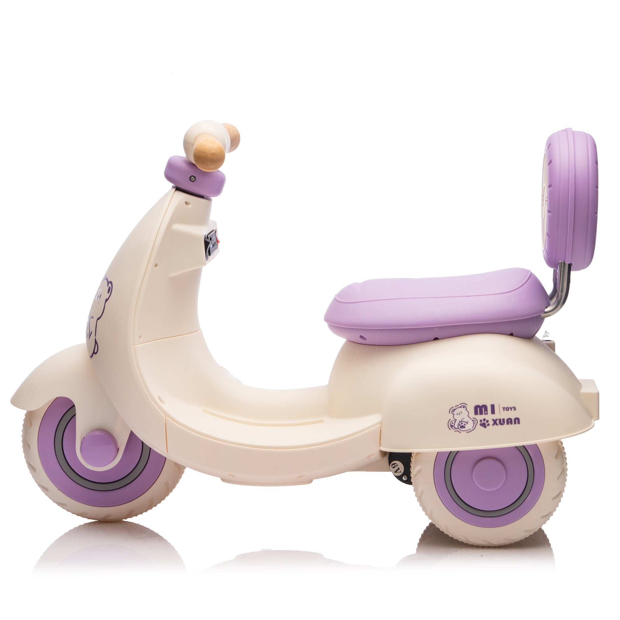 12V Kids Electric 3-Wheel Scooter – Purple w/ Remote