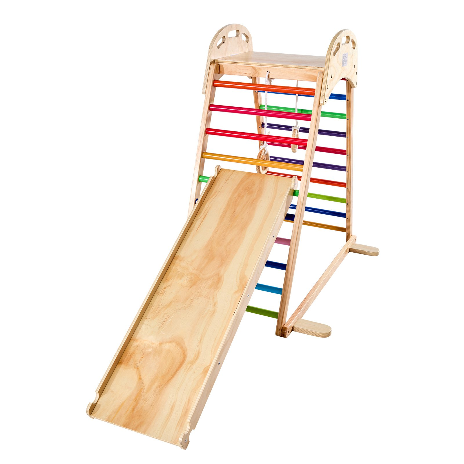 Wooden Indoor Jungle Gym Playset – 4-in-1 Montessori Climbing Set for Kids