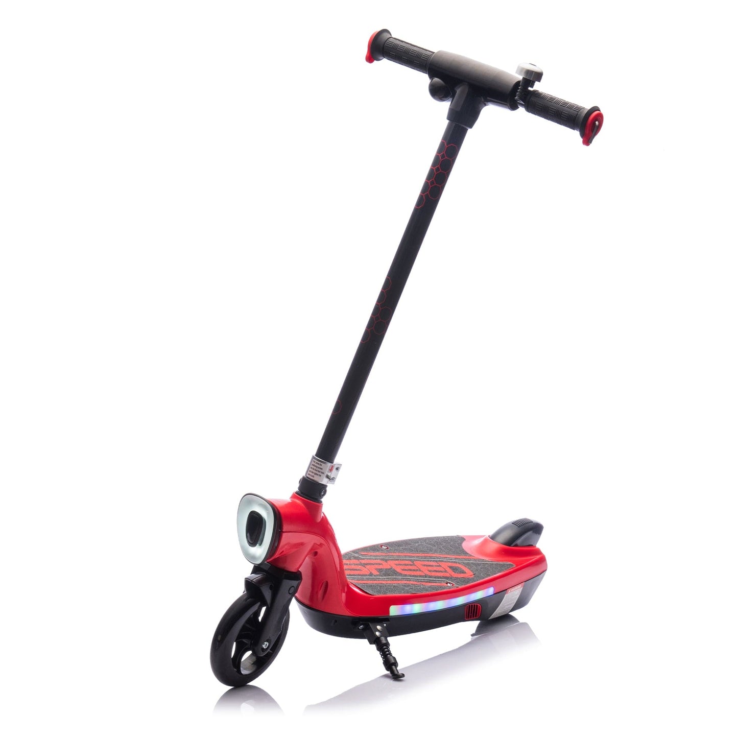 Kids Ride On Electric Scooter With Kickstand,Scooter Bell,Faster Speed And Longer Usage Time,Rear Brake,Wider Pedal,Non-Slip Handle,Colorful LED Lights,5.59-6.84 MPH For Kids 6+. - The Little Big Store