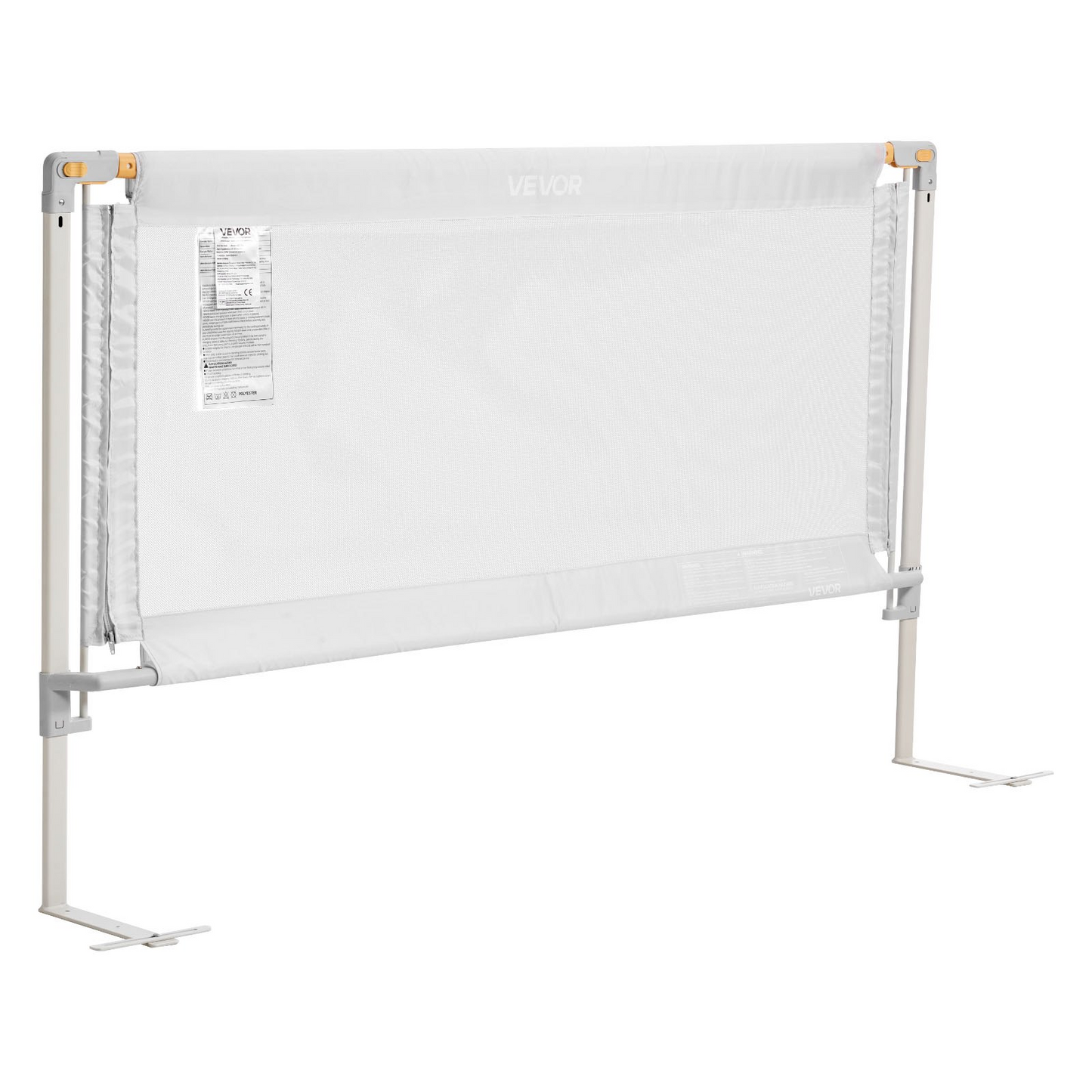 White baby gate with a clear panel on a white background
