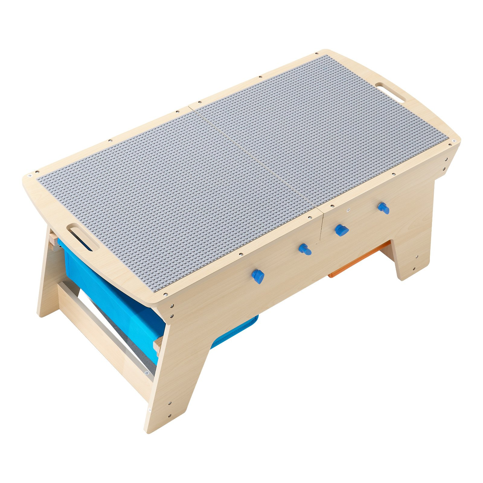 Reversible Wooden Activity Table with 200 Building Bricks