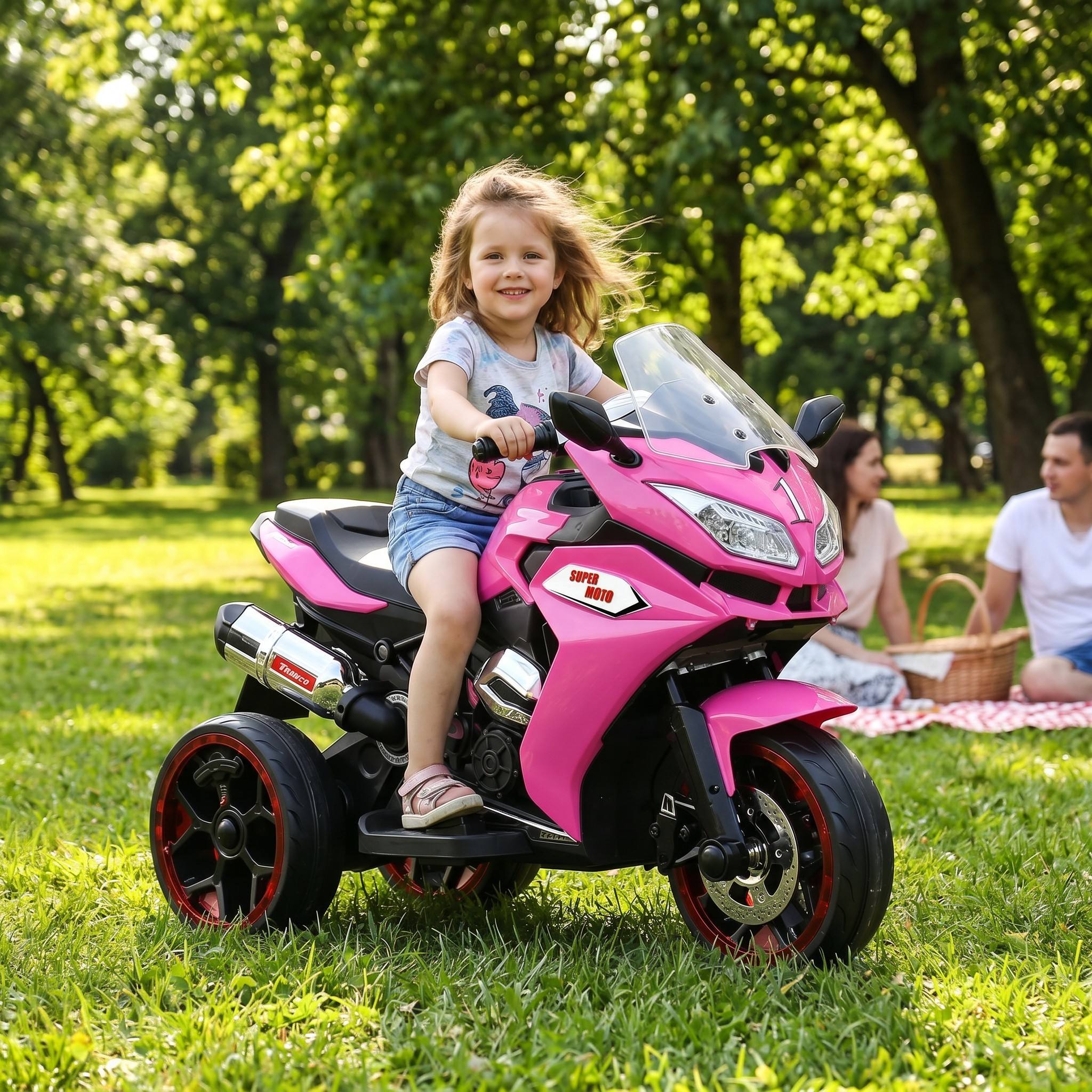 12V Kids Electric Motorcycle Trike with LED Wheels | Ride-On Trike for Ages 3–6