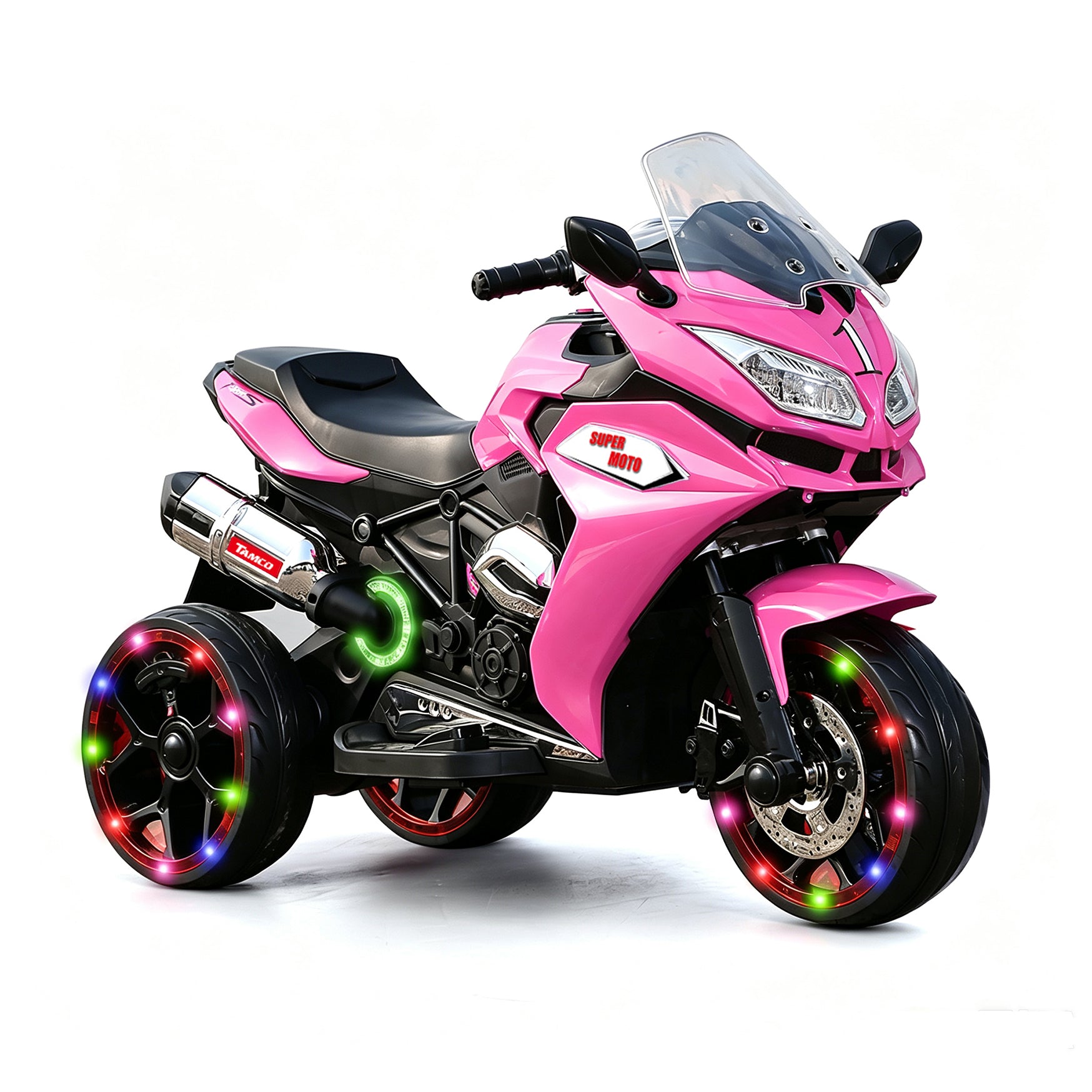 12V Kids Electric Motorcycle Trike with LED Wheels | Ride-On Trike for Ages 3–6