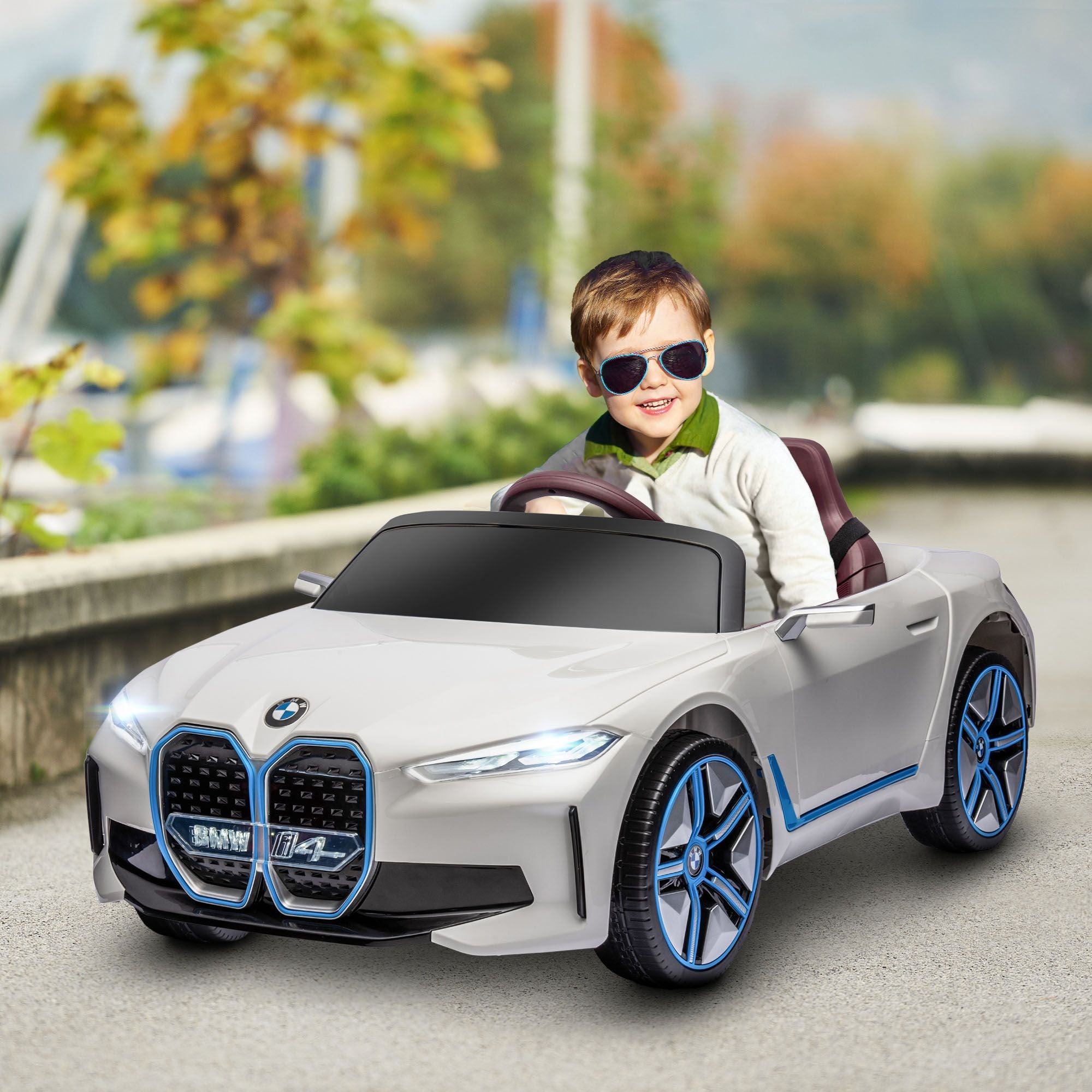 Aosom 12V Kids Electric Ride-On Car – White BMW i4