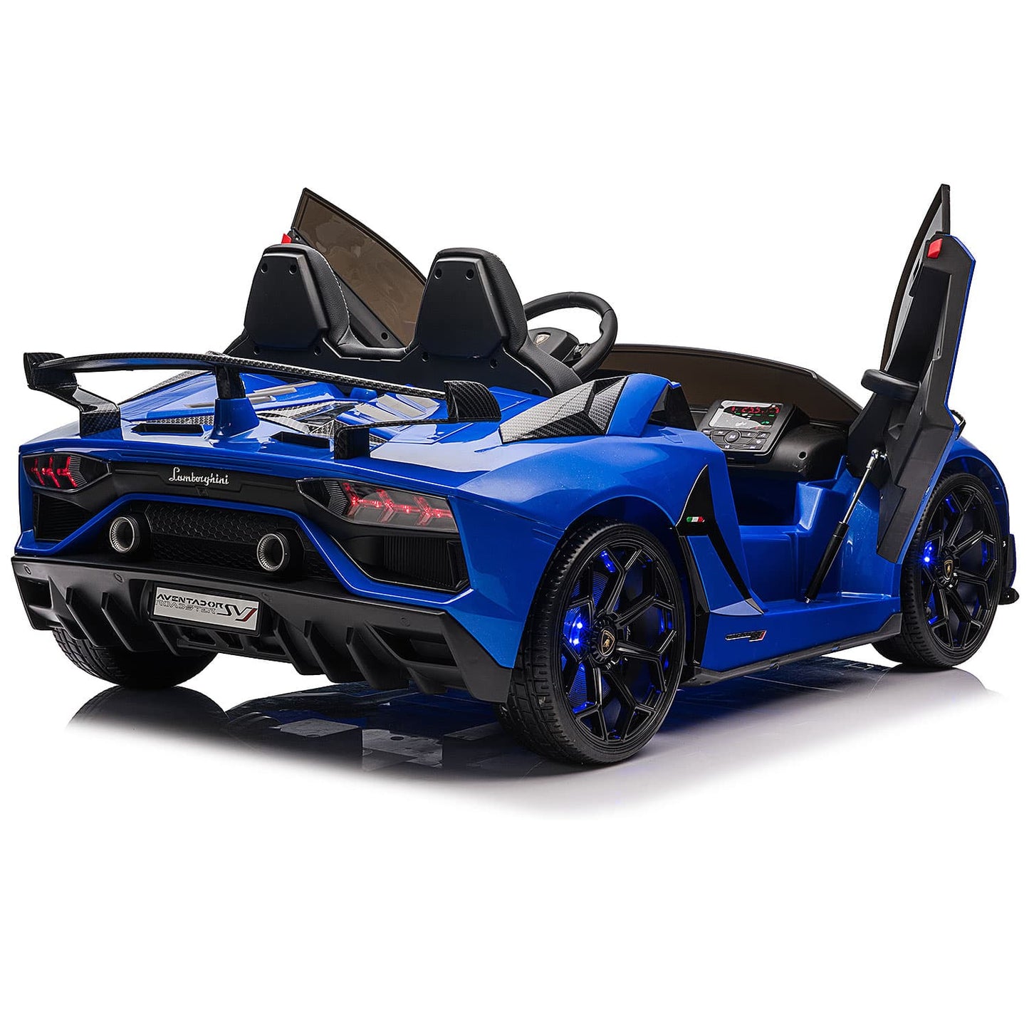 Lamborghini Aventador SVJ 24V Kids Ride-On Car with R/C Parental Remote | Blue - The Little Big Store