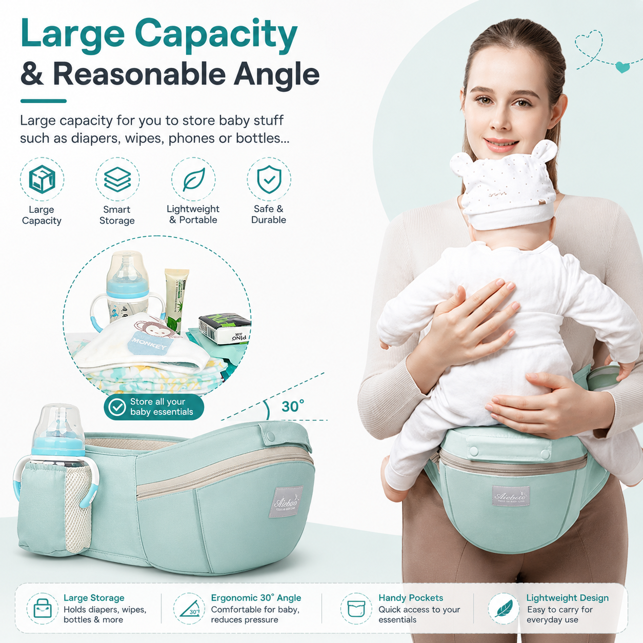 CarryJoy™ 4-in-1 Ergonomic Baby Carrier – Comfort, Style & Bonding