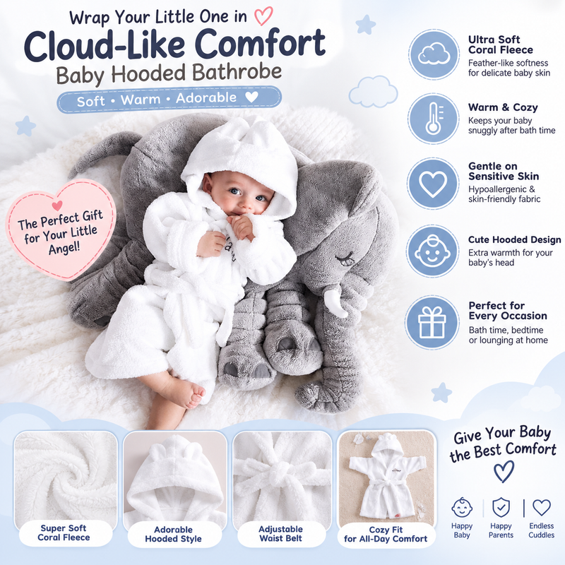 Cuddlephant™ Soft Elephant Plush Pillow – Cozy Cuddle Companion for Kids