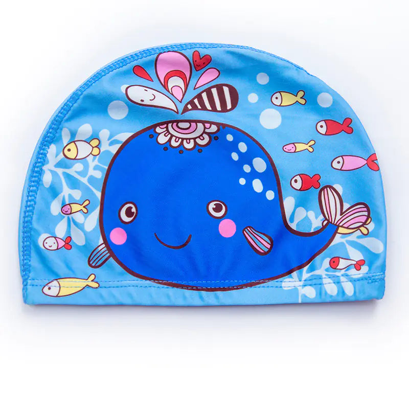 "🐬 AquaBuddies™ Swim Cap – 🧒💦 Comfy Fit for Short & Long Hair | Cute Cartoon Fun! 🎨 "