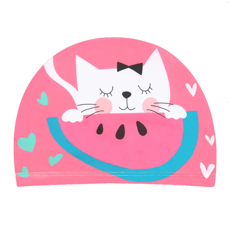 "🐬 AquaBuddies™ Swim Cap – 🧒💦 Comfy Fit for Short & Long Hair | Cute Cartoon Fun! 🎨 "