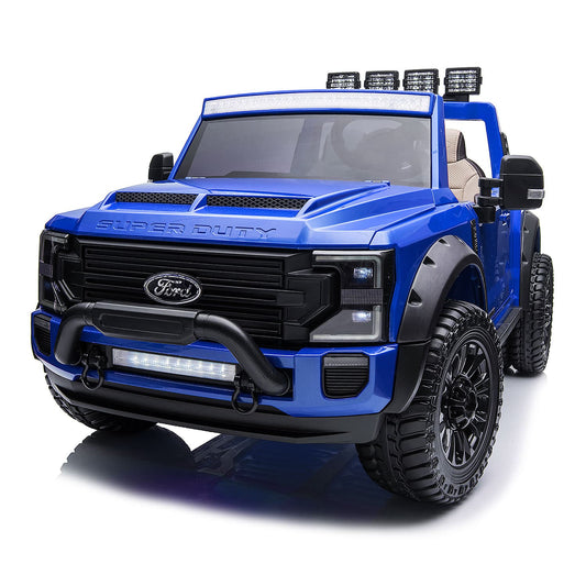 Ford F450 Custom Edition 24V Kids Ride-On Car Truck with R/C Parental Remote | Blue - The Little Big Store