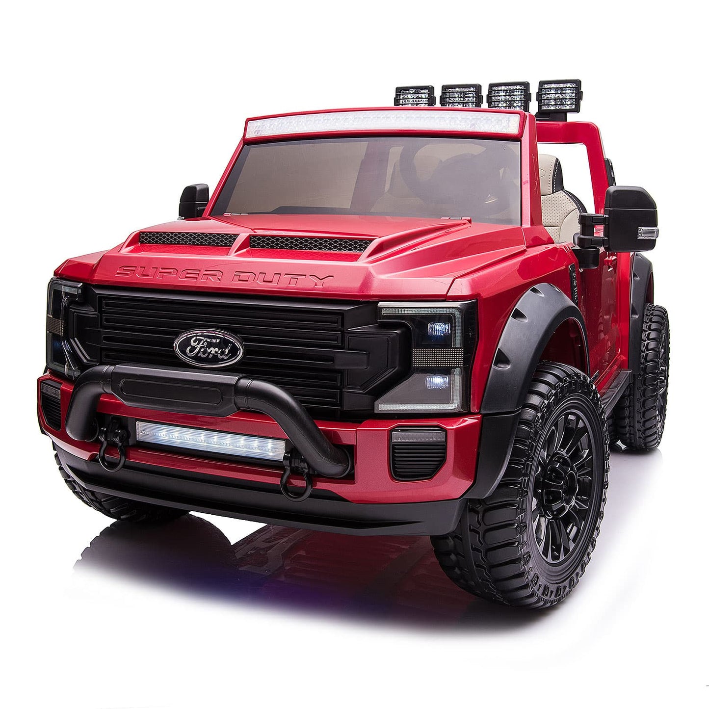 CrimsonCruise™ Ford F450 24V Kids Ride-On Truck 🚗🔥 – Bold Cherry Red with R/C Parental Control!