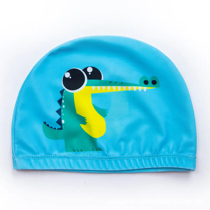 "🐬 AquaBuddies™ Swim Cap – 🧒💦 Comfy Fit for Short & Long Hair | Cute Cartoon Fun! 🎨 "