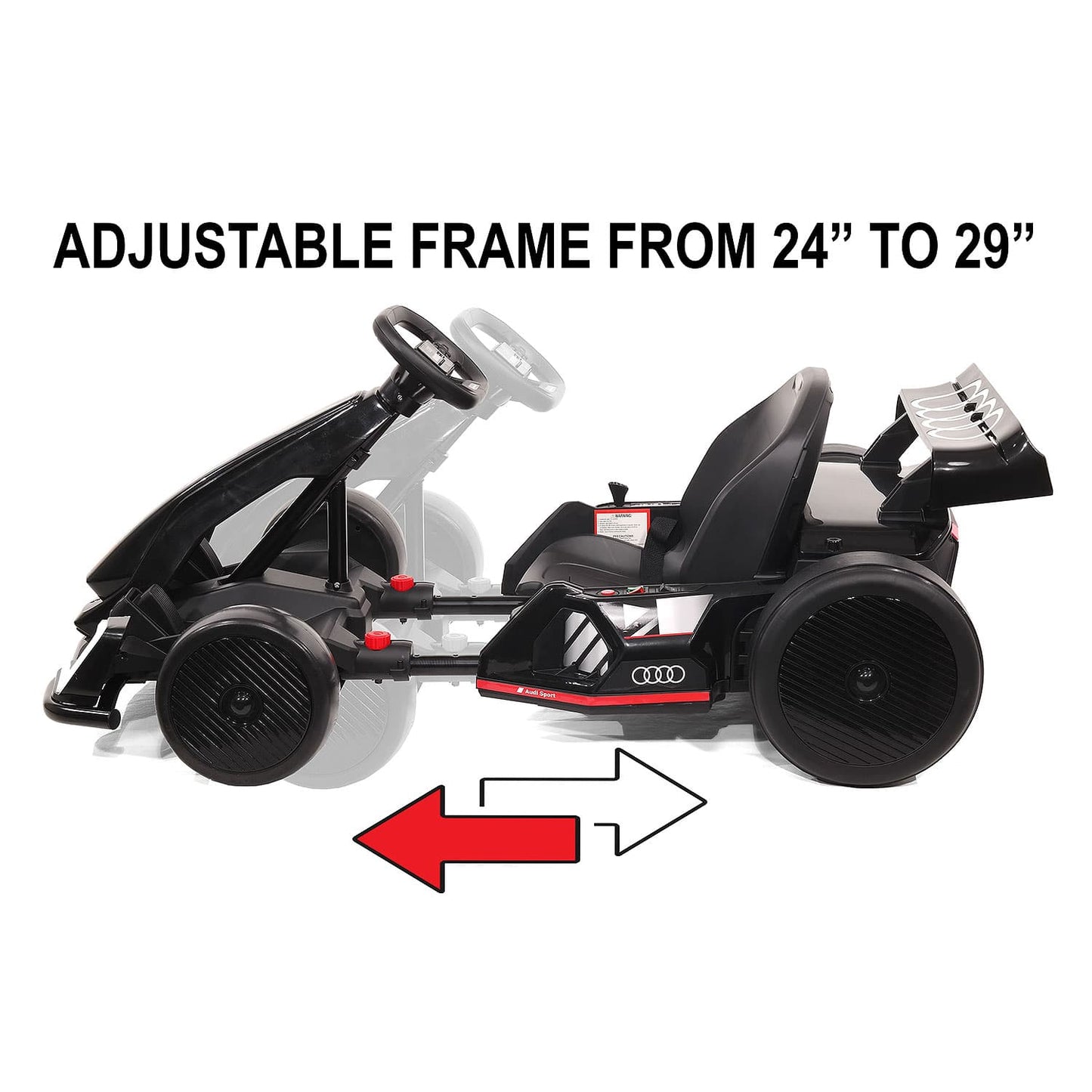 Audi Sport 24V Big Kids Drifting Ride-On Go Kart | Black - The Little Big Store