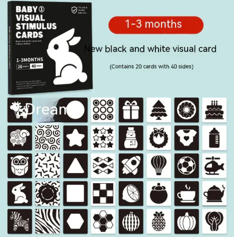๐ง Early Education Visual Stimulation Cards โ High-Contrast Learning Flashcards for Babies (0โ24 Months) ๐ผ