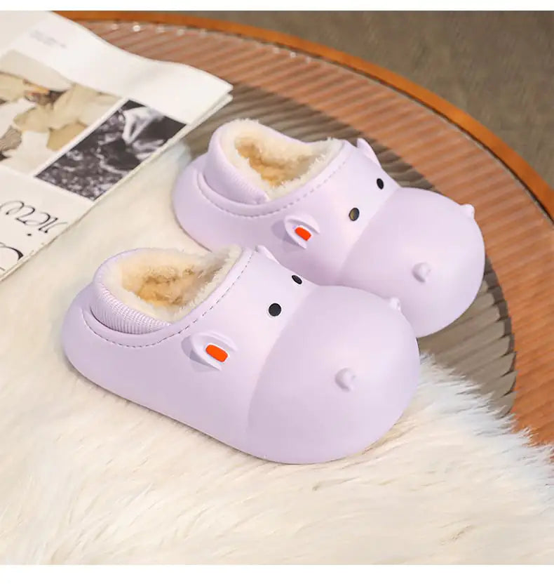 SnuggleSteps– Fleece-Lined Cartoon Slippers for Cozy Little Feet