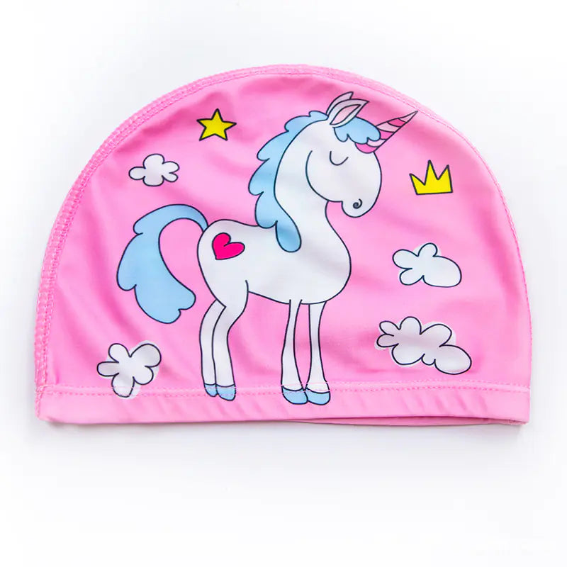 "🐬 AquaBuddies™ Swim Cap – 🧒💦 Comfy Fit for Short & Long Hair | Cute Cartoon Fun! 🎨 "