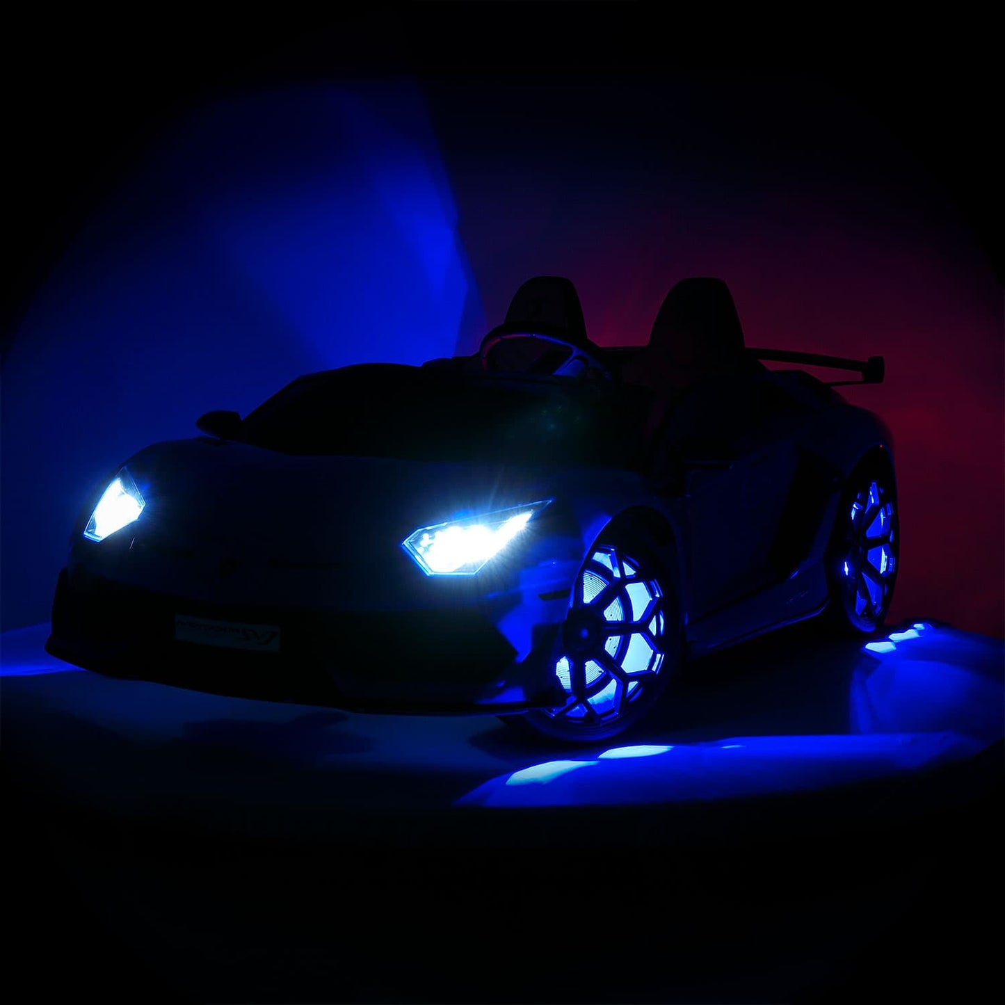 Lamborghini Aventador SVJ 24V Kids Ride-On Car with R/C Parental Remote | Blue - The Little Big Store