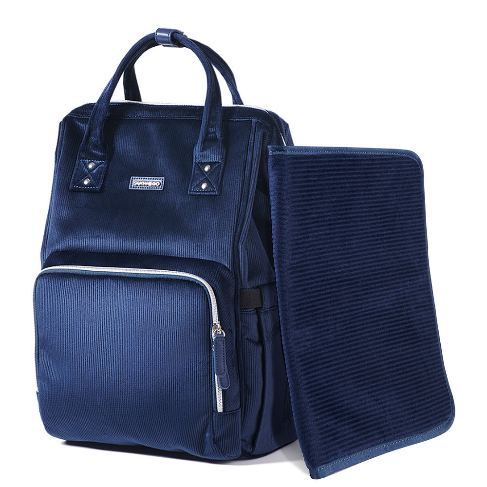 ๐ CozyCord Corduroy Diaper Backpack ๐ผ โ Stylish & Durable Baby Bag for Modern Parents