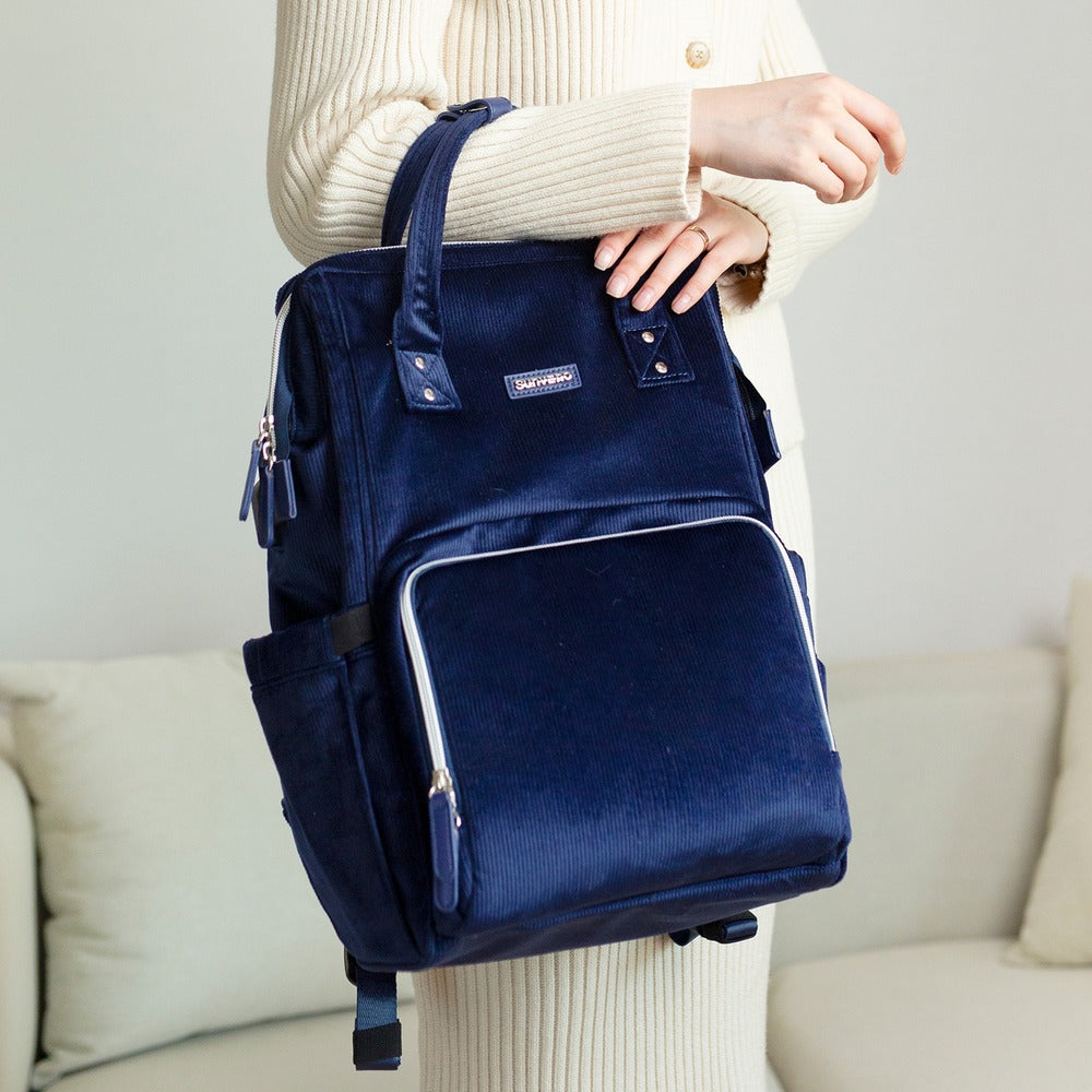 ๐ CozyCord Corduroy Diaper Backpack ๐ผ โ Stylish & Durable Baby Bag for Modern Parents