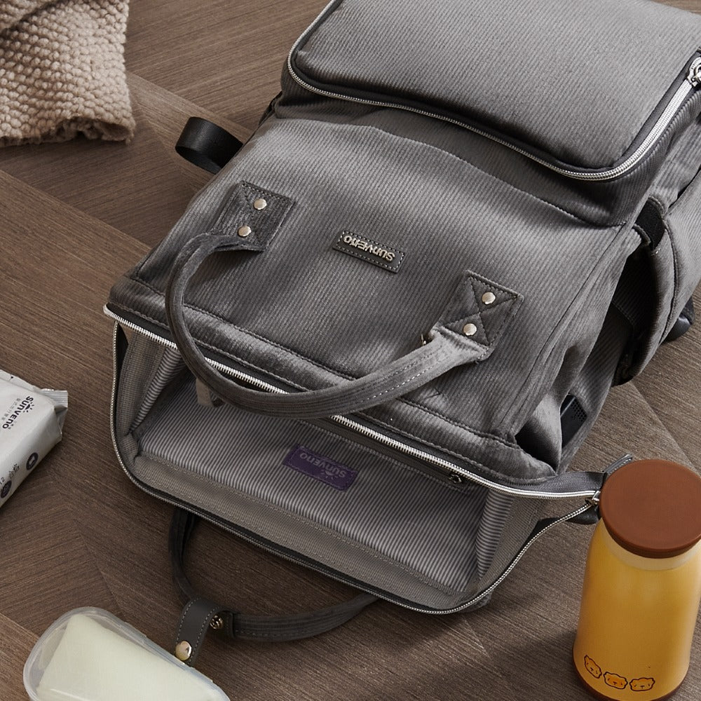 ๐ CozyCord Corduroy Diaper Backpack ๐ผ โ Stylish & Durable Baby Bag for Modern Parents
