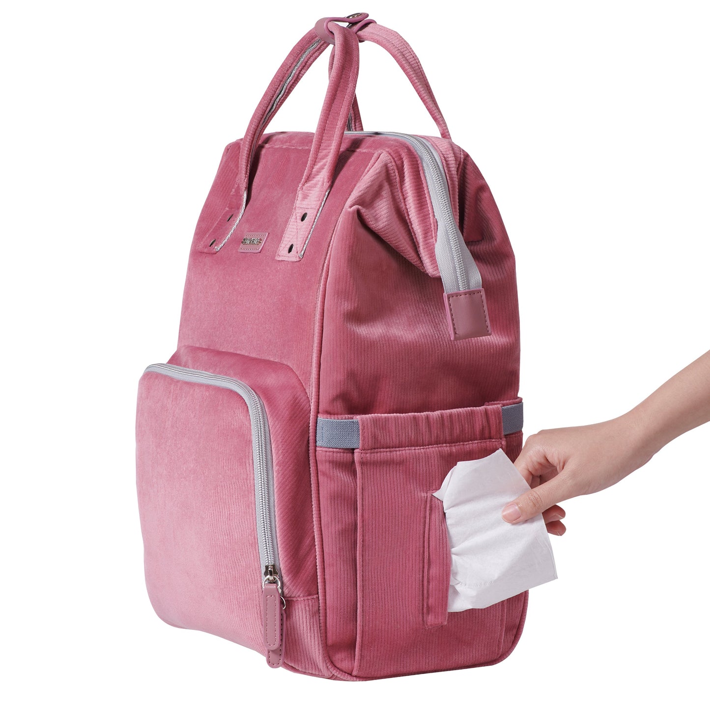 ๐ CozyCord Corduroy Diaper Backpack ๐ผ โ Stylish & Durable Baby Bag for Modern Parents