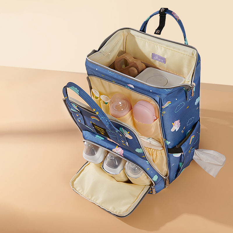 🎒 WideNest Open-Wide Diaper Backpack 🍼 – Ultra-Spacious, Easy-Access Baby Bag for Organized Parenting