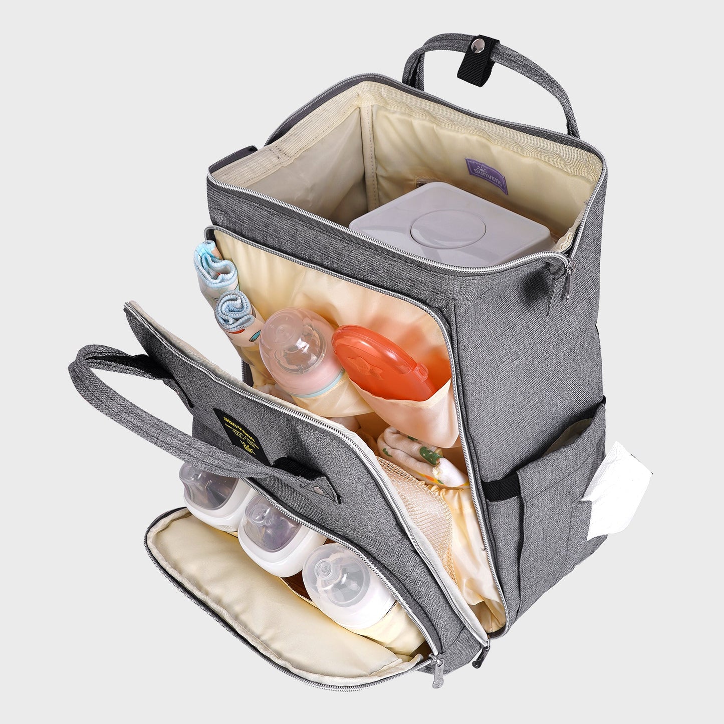 🎒 WideNest Open-Wide Diaper Backpack 🍼 – Ultra-Spacious, Easy-Access Baby Bag for Organized Parenting