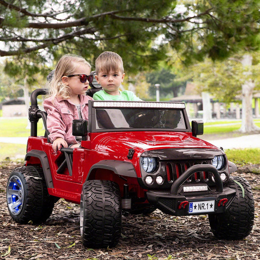 Trail Explorer 12V Kids Ride-On Car Truck with R/C Parental Remote | Cherry Red - The Little Big Store