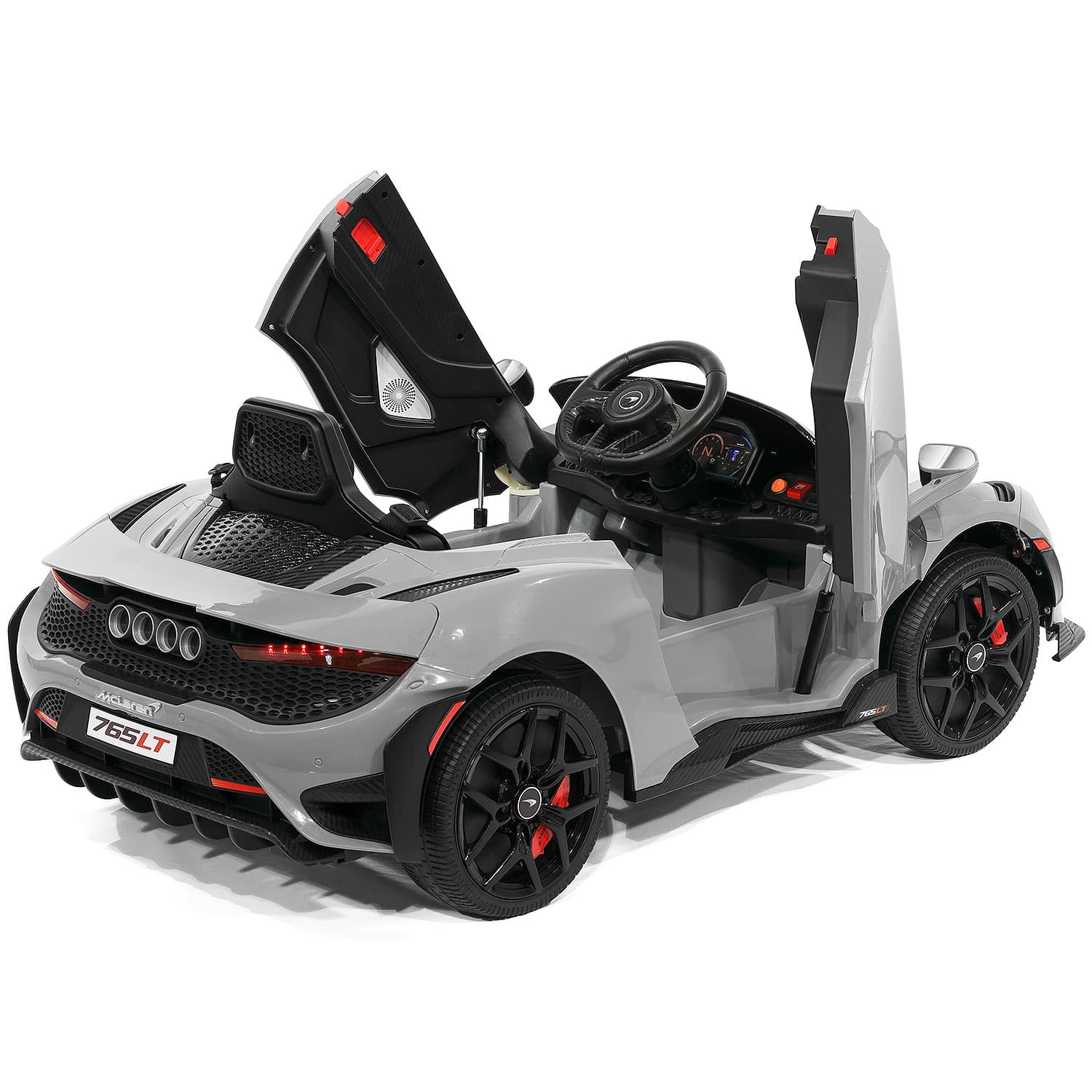 McLaren 765LT 12V Kids Ride-On Car with R/C Parental Remote | Gray - The Little Big Store