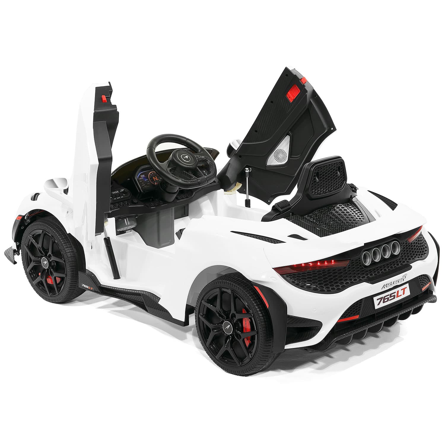 McLaren 765LT 12V Kids Ride-On Car with R/C Parental Remote | White - The Little Big Store