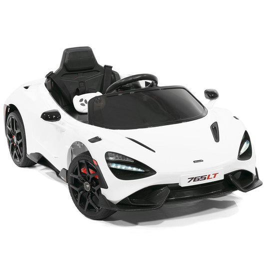 McLaren 765LT 12V Kids Ride-On Car with R/C Parental Remote | White - The Little Big Store