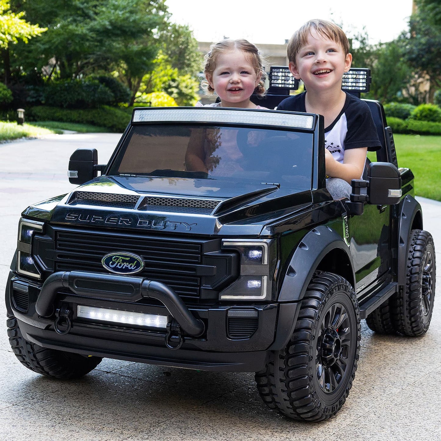 ShadowDrive™ Ford F450 24V Kids Ride-On Truck 🚙🖤 – Sleek Black with R/C Parental Remote Control!