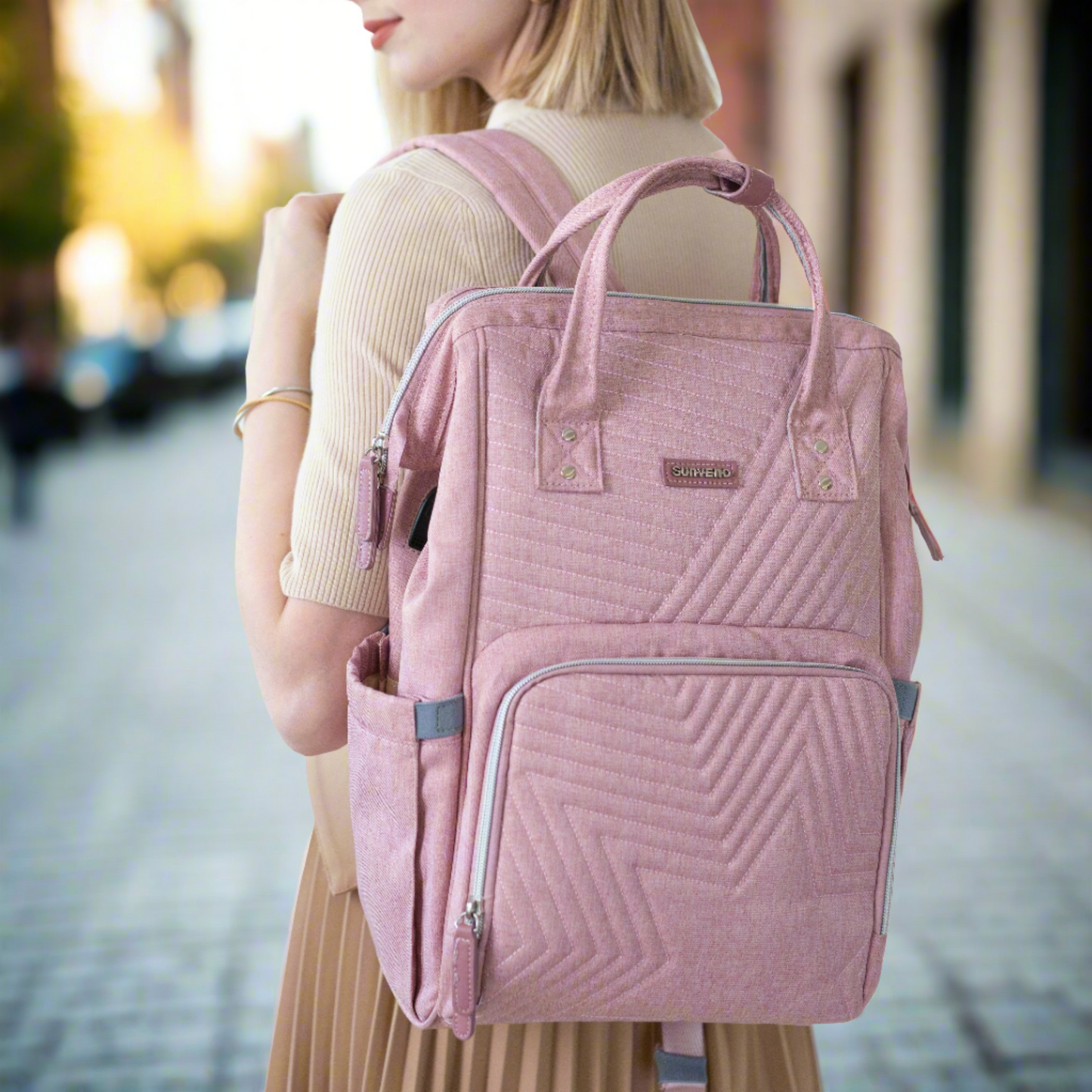 π LuxeQuilt Quilted Diaper Bag Backpack πΌ β Elegant, Spacious & Durable Baby Bag for Trendy Parents