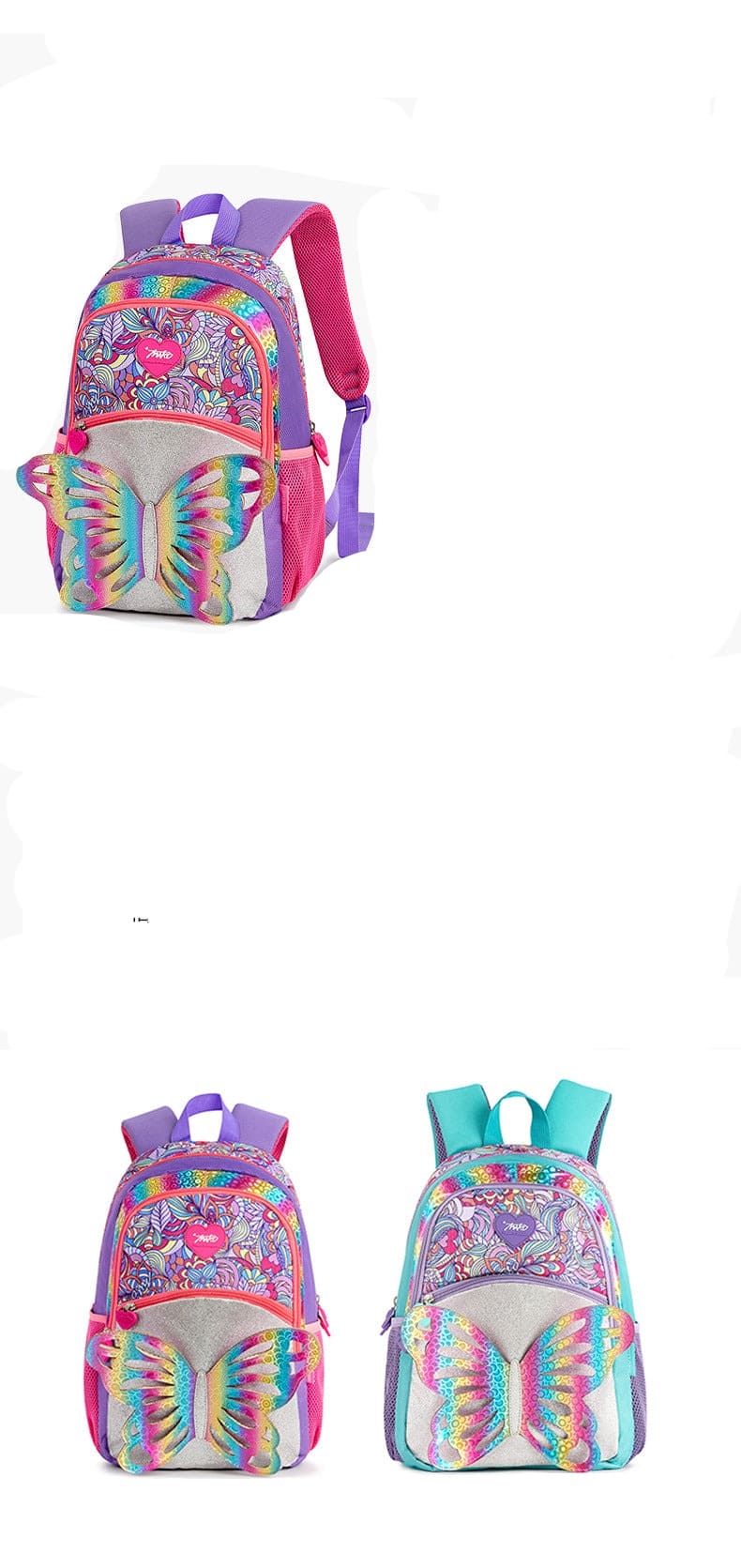 Rainbow Butterfly Bliss: 3D Colorful Kids' Backpack for Girls! ππ¦π