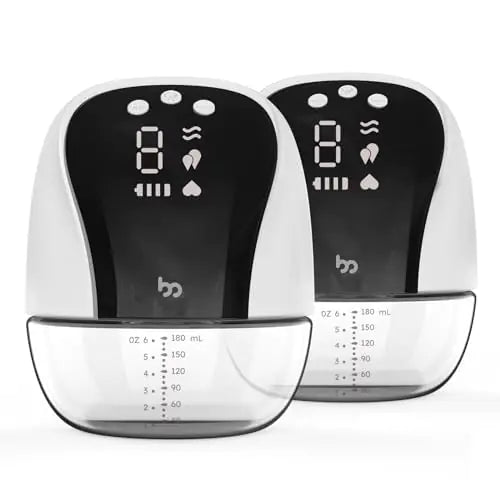 Breast Pump Hands Free Wearable Breast Pump with Ultra-Low Noise Stable Suction Traction Mode 4 Modes 10 Levels Electric Wireless Portable Breast Pump for Indoor Outdoor Use (White Black) - The Little Big Store