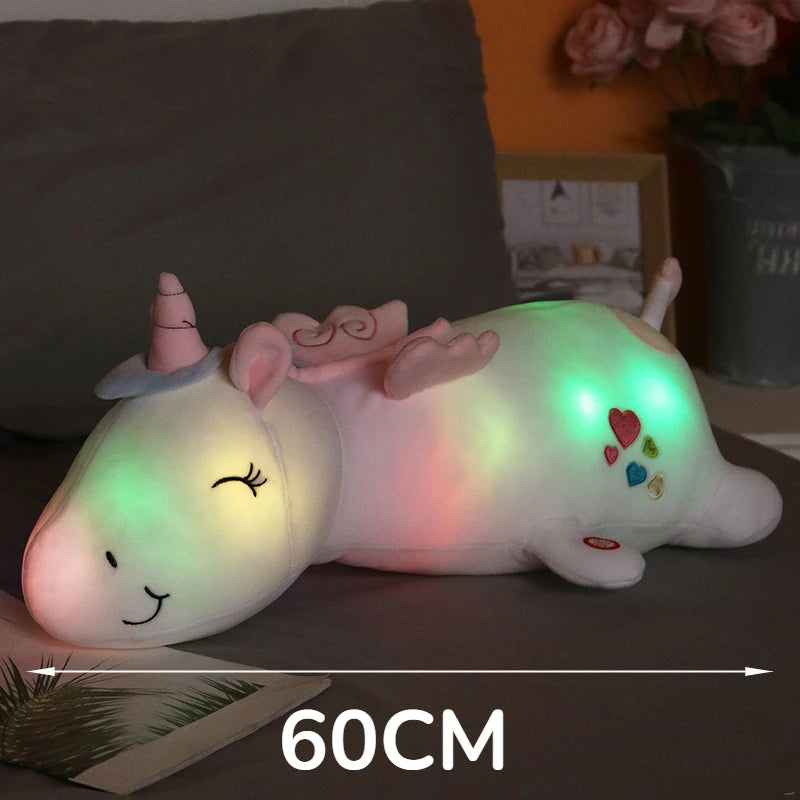 Luminous Unicorn Magic: Glowing Rainbow Plush Delight! πβ¨