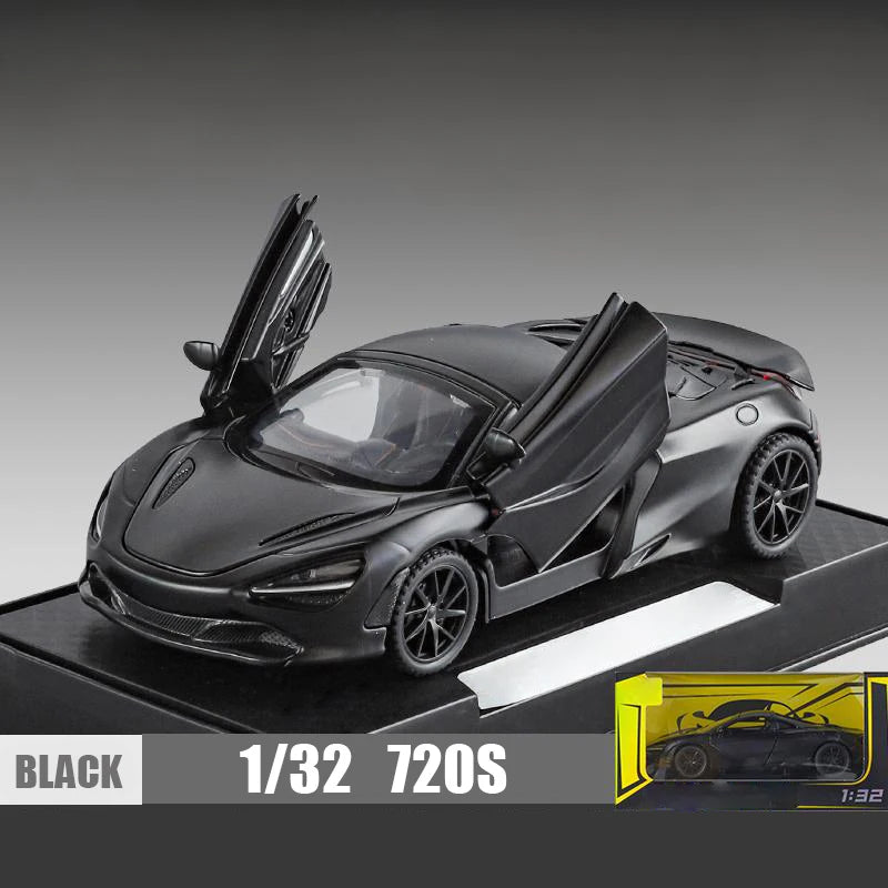 1:32 McLaren 720s Supercar Sports Alloy Diecast Model Car Sound And Light Pull Back Children Toys Cars Birthday Gifts With Kids